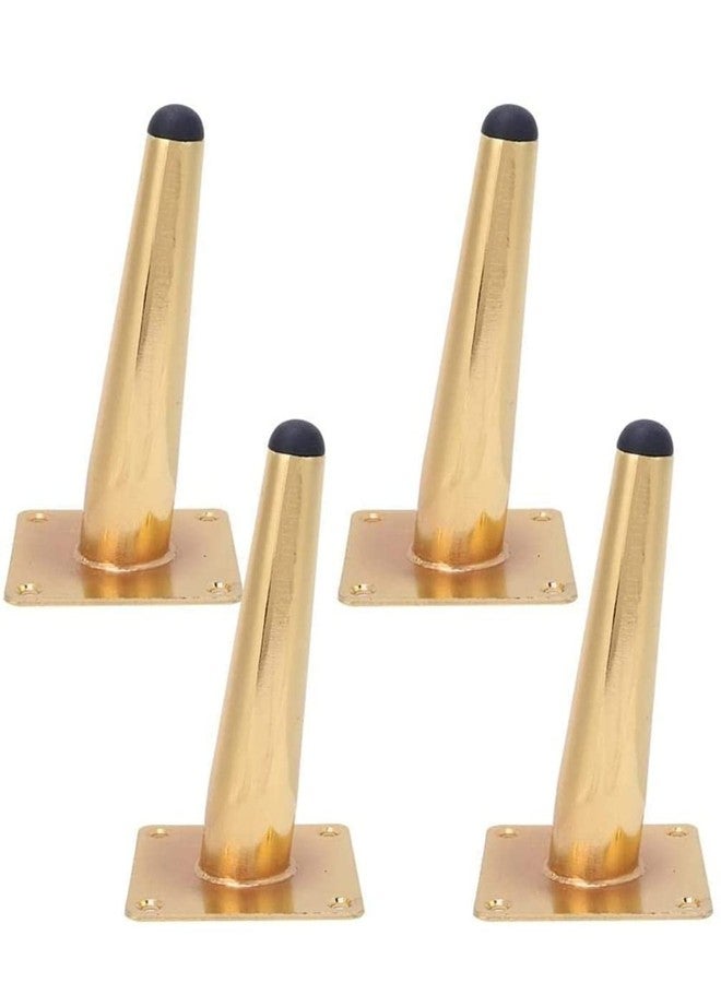 AAKASH DECOR Heavy Duty Sofa Leg 6 Inch (Set of 4) Gold Finish Rust Proof Metal Cone Shape Furniture Legs with Including Mounting Screw | Modern Sofa Paya for Home, Office, Table 15 cm - Image 1